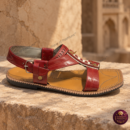 Panjedar Red Cut Chappal - alternate product view
