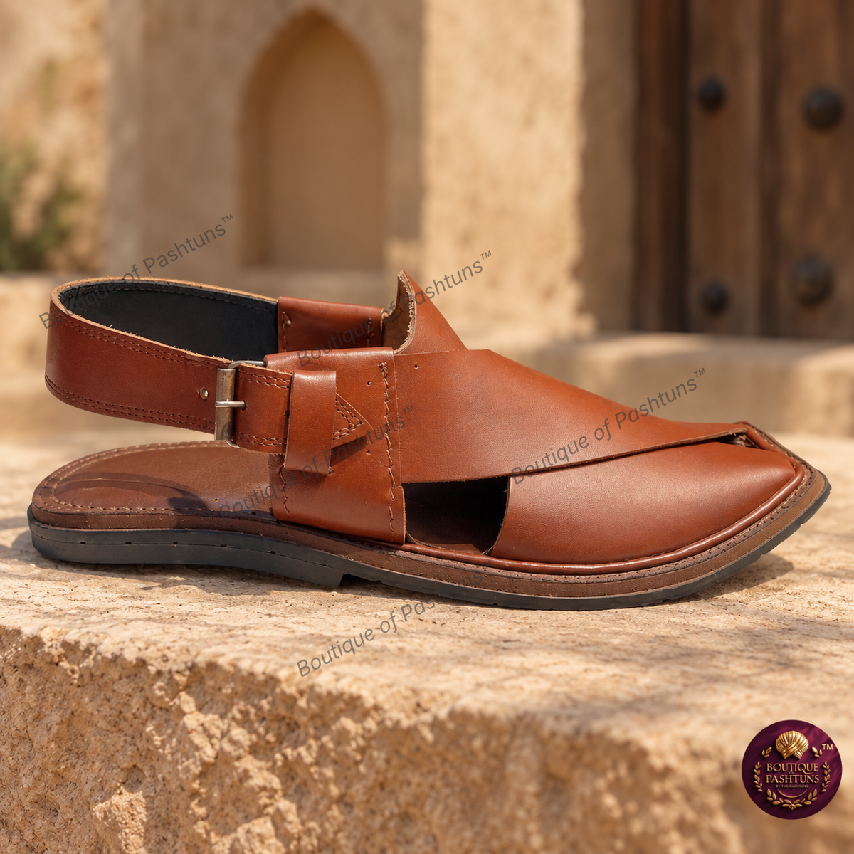 Brown Charsadda Chappal - alternate product view