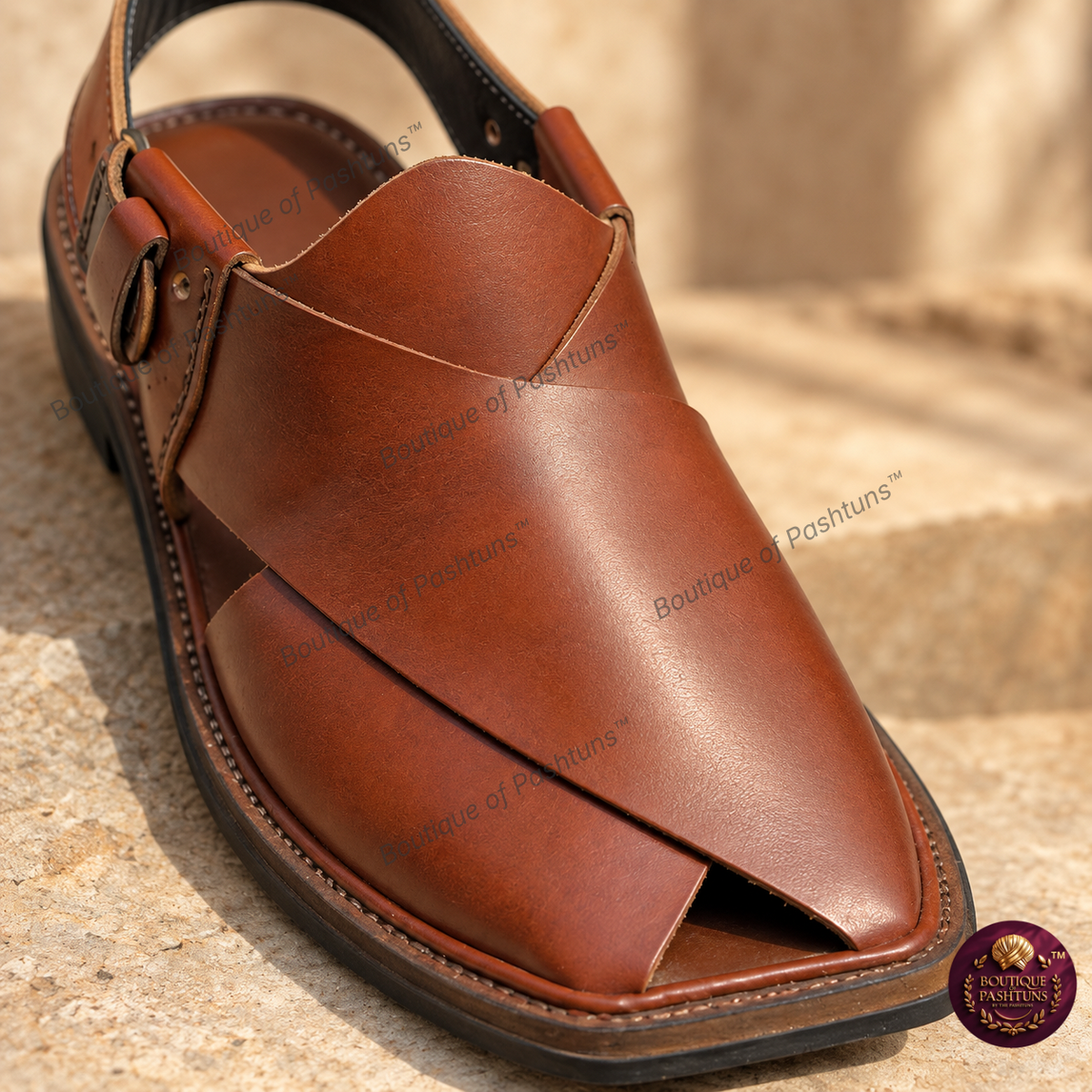 Brown Charsadda Chappal - detail product view